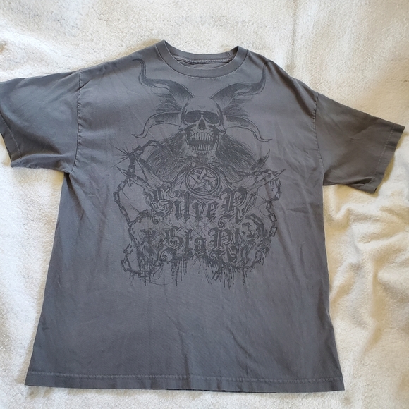 Silver Star Skull & Chains T-Shirt, Sz XL - Picture 1 of 4